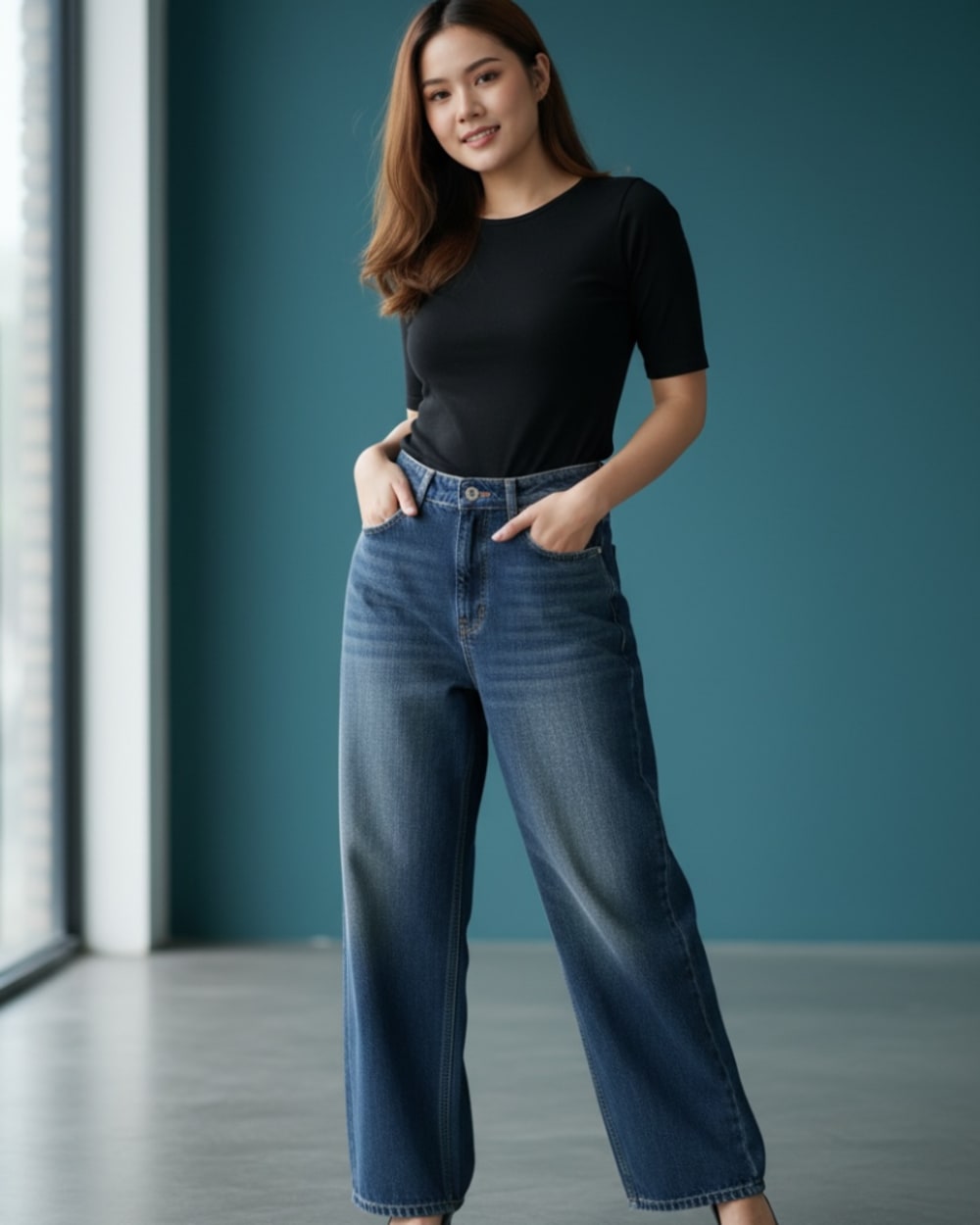 Wide leg jeans