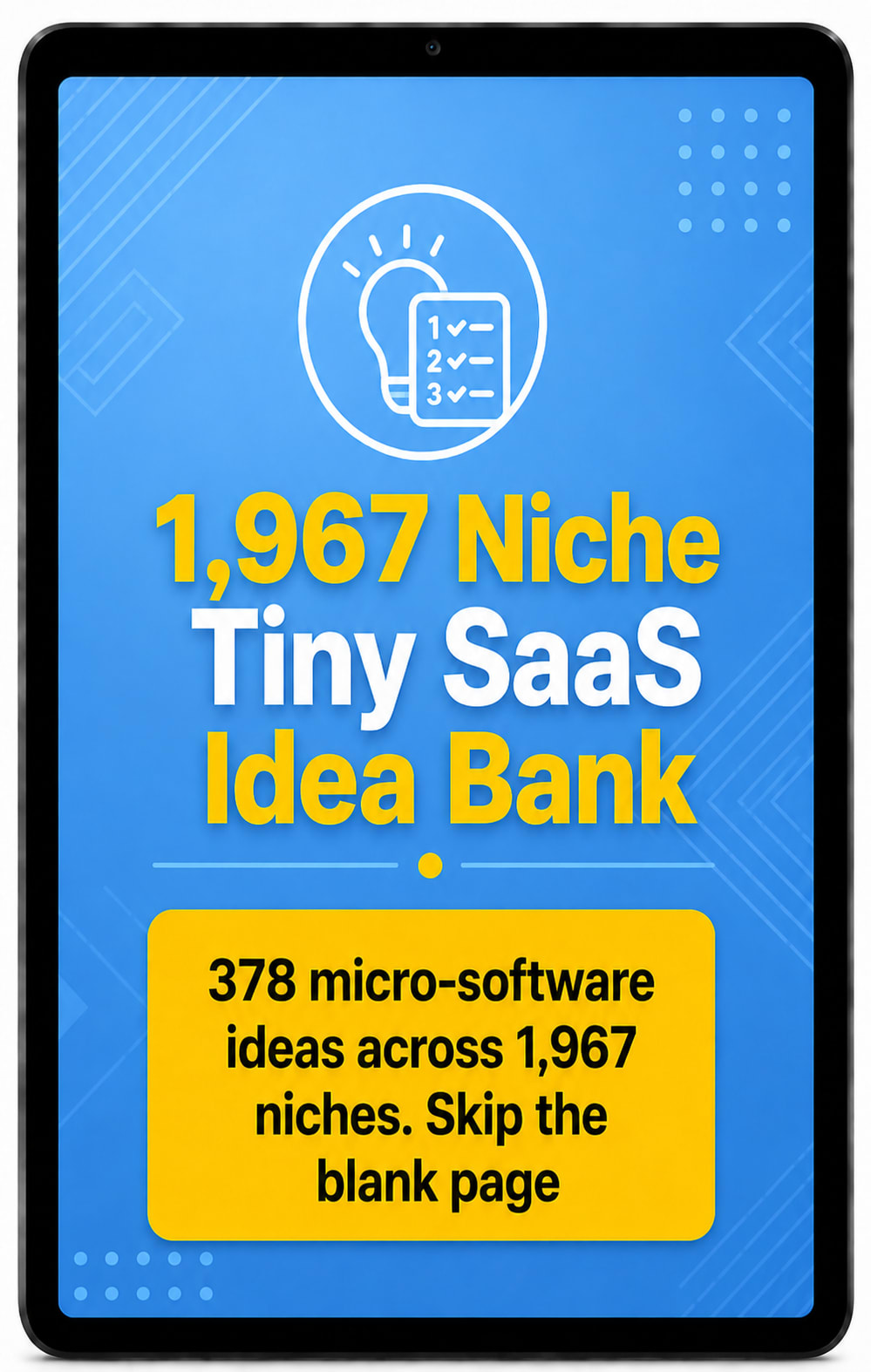 1,967 Niche Tiny SaaS Idea Bank