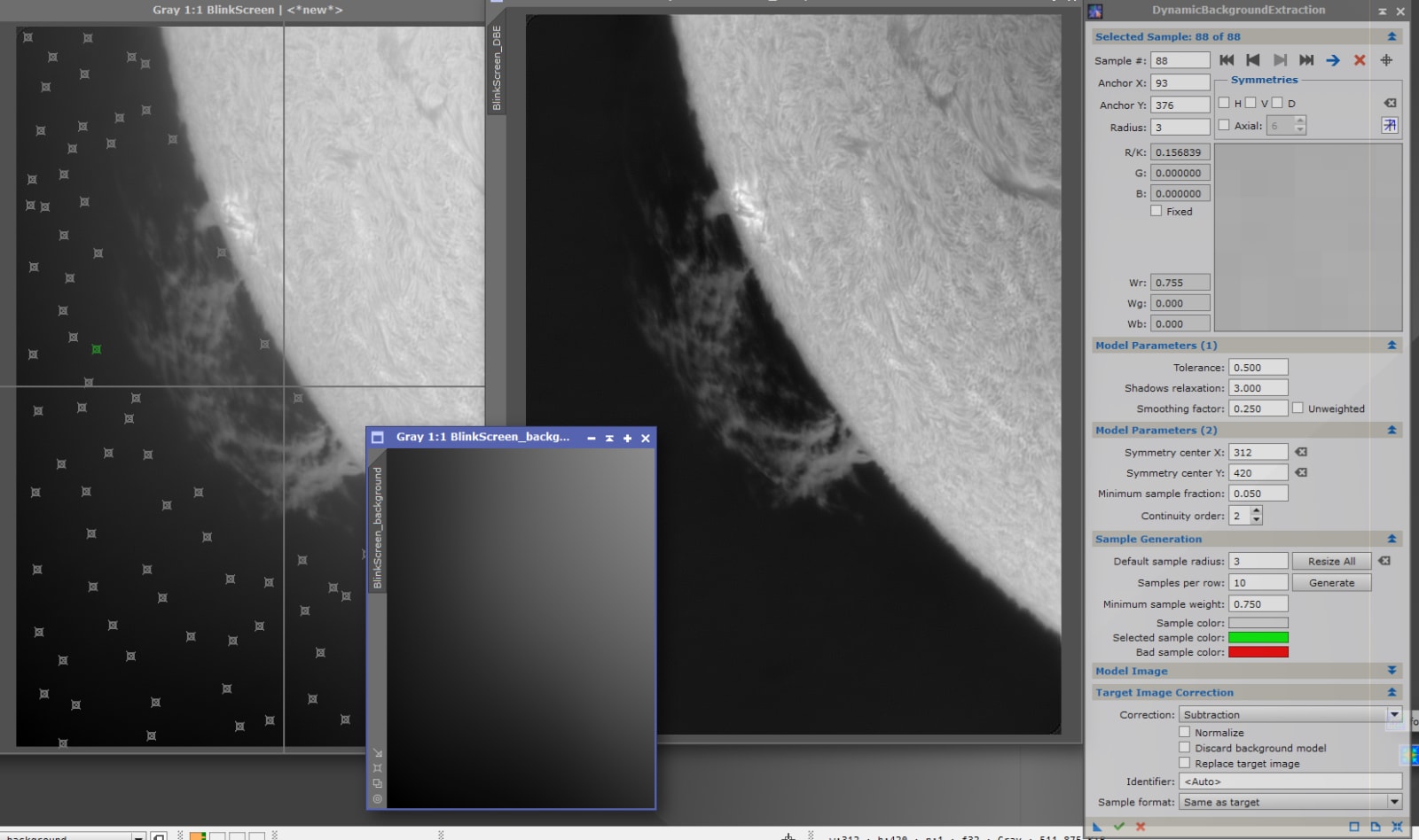 DynamicBackgroundExtraction PixInsightissa