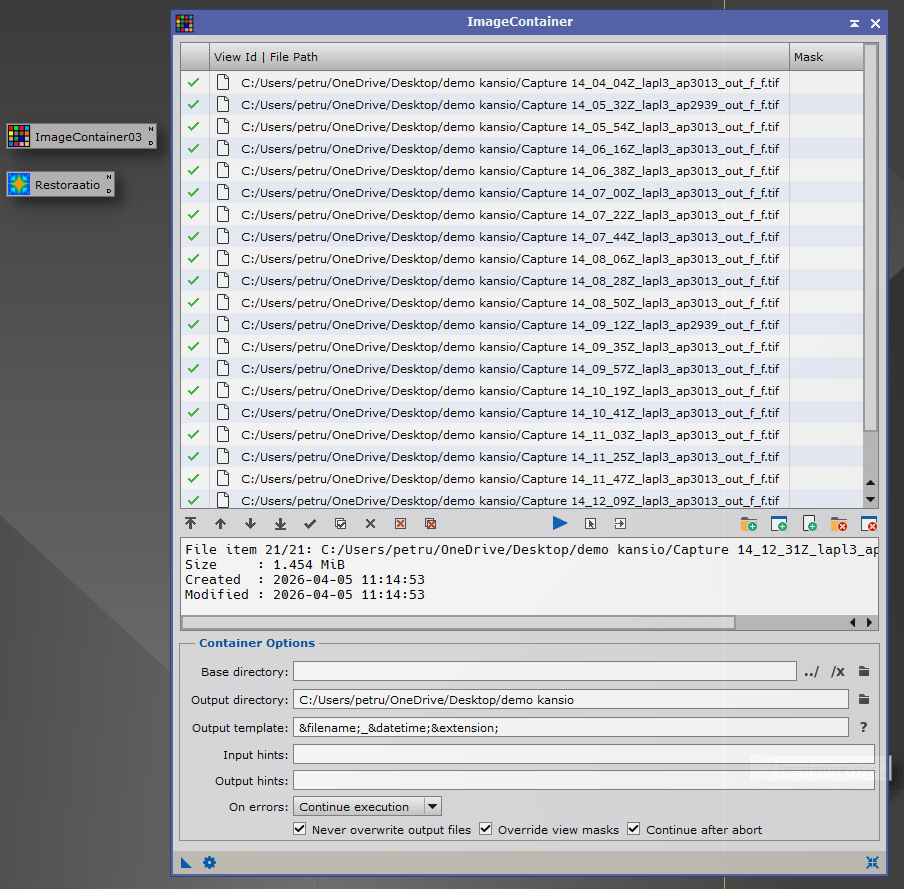 ImageContainer PixInsightissa
