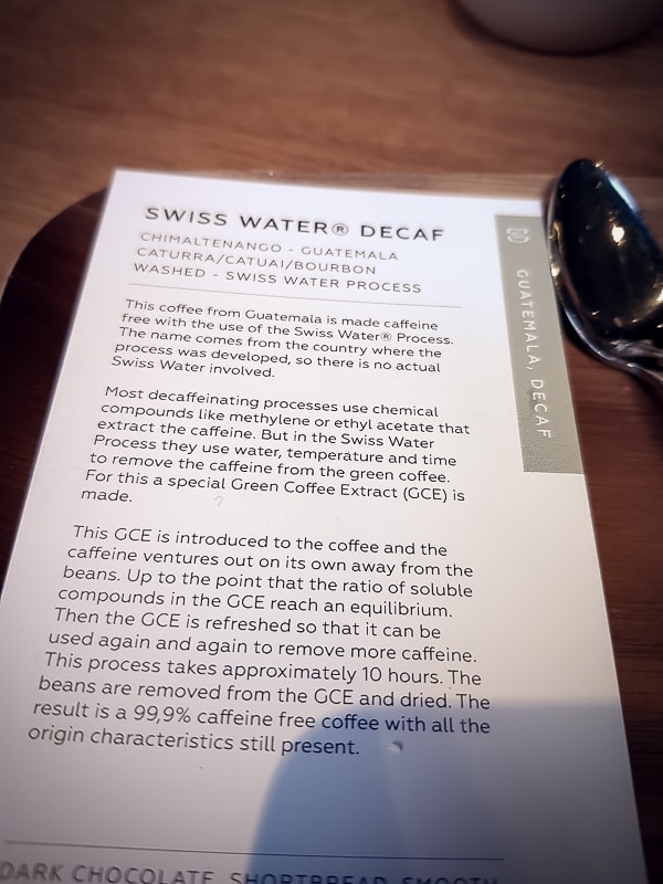 Decaf coffee card