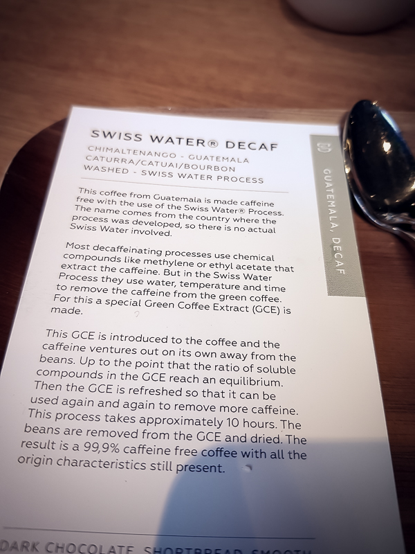 Decaf coffee card