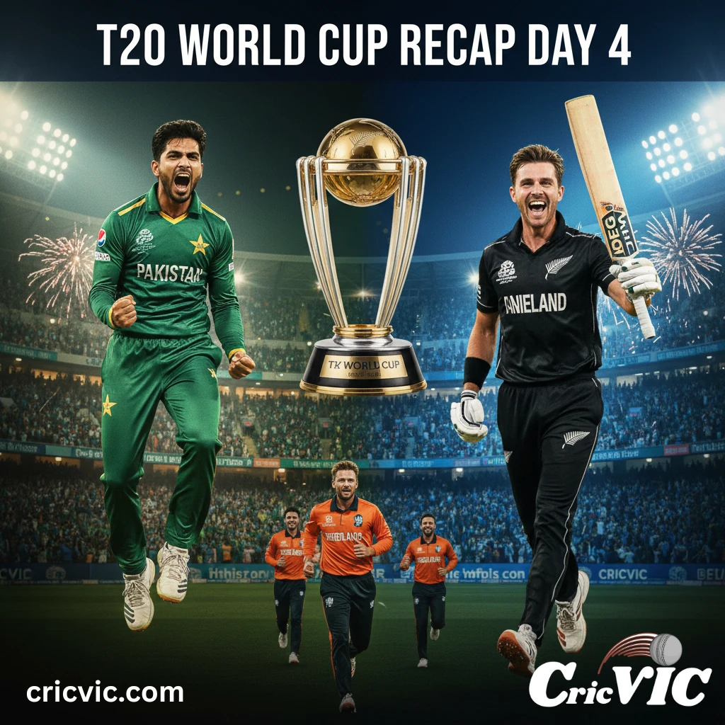 T20 World Cup 2026 Day 4 Recap: Pakistan Exacts Revenge on USA, NZ Crushes UAE, and Netherlands Shine