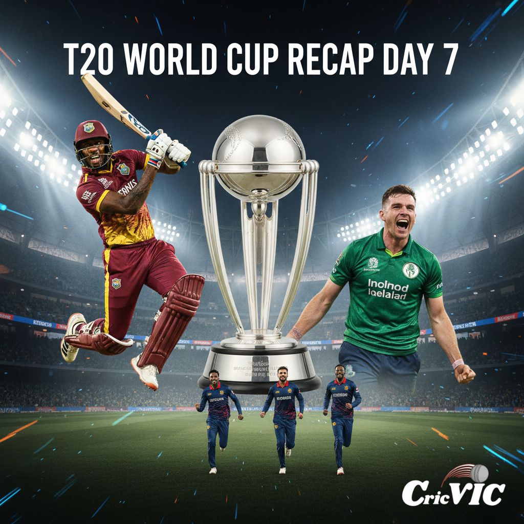 T20 World Cup 2026 Day 7 Recap: West Indies Overpowers Oman, Ireland Stuns the UAE, and Canada Fights Brave
