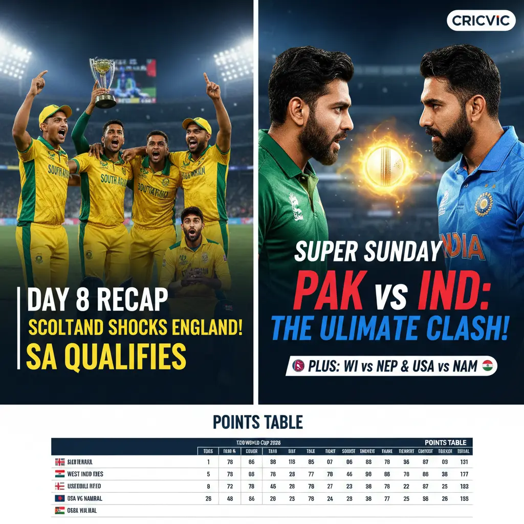 T20 World Cup 2026: Day 8 Recap & Super Sunday (Day 9) Ultimate Guide