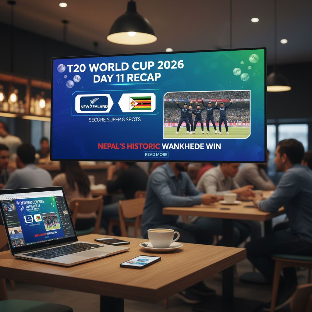 T20 World Cup 2026 Day 11 Recap: New Zealand & Zimbabwe Secure Super 8 Spots; Nepal’s Historic Wankhede Win!