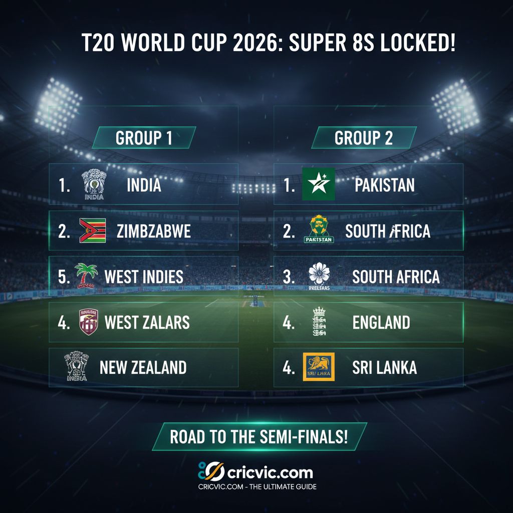 T20 World Cup 2026 Day 13 Recap: Zimbabwe’s Historic Run, West Indies Dominance, and Super 8 Groups Confirmed