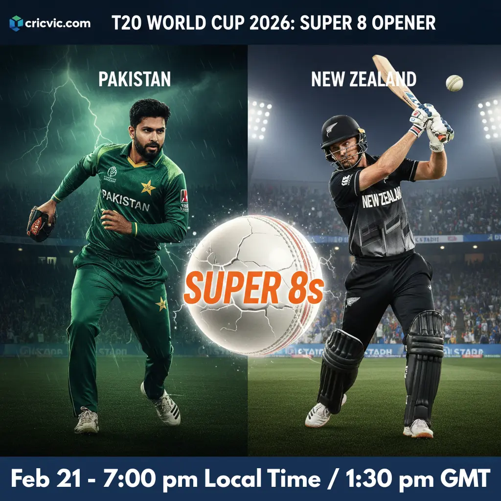 Super 8 Stage Kicks Off! Pakistan vs. New Zealand Head-to-Head & Preview