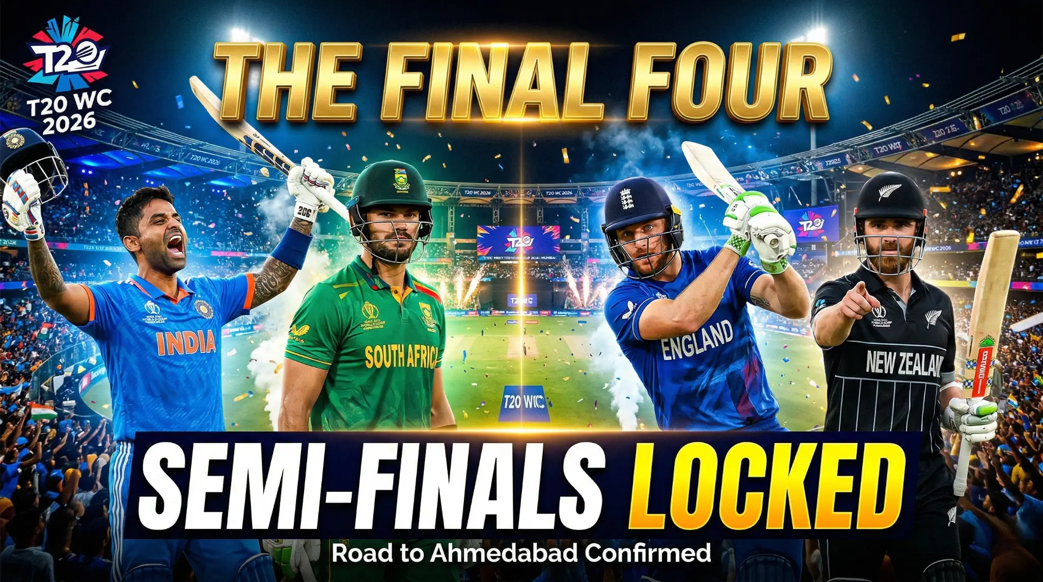 The Final Four: T20 World Cup 2026 Semi-Final Lineups Confirmed as India and England Set for Mumbai Showdown
