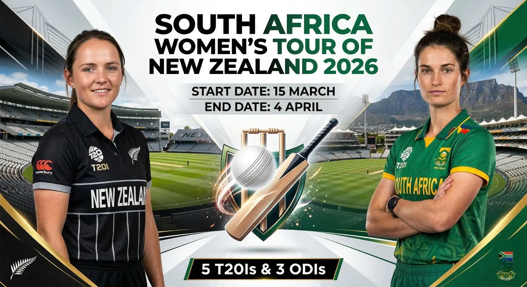 South Africa Women Tour of New Zealand 2026: Schedule, Head-to-Head, and Squads