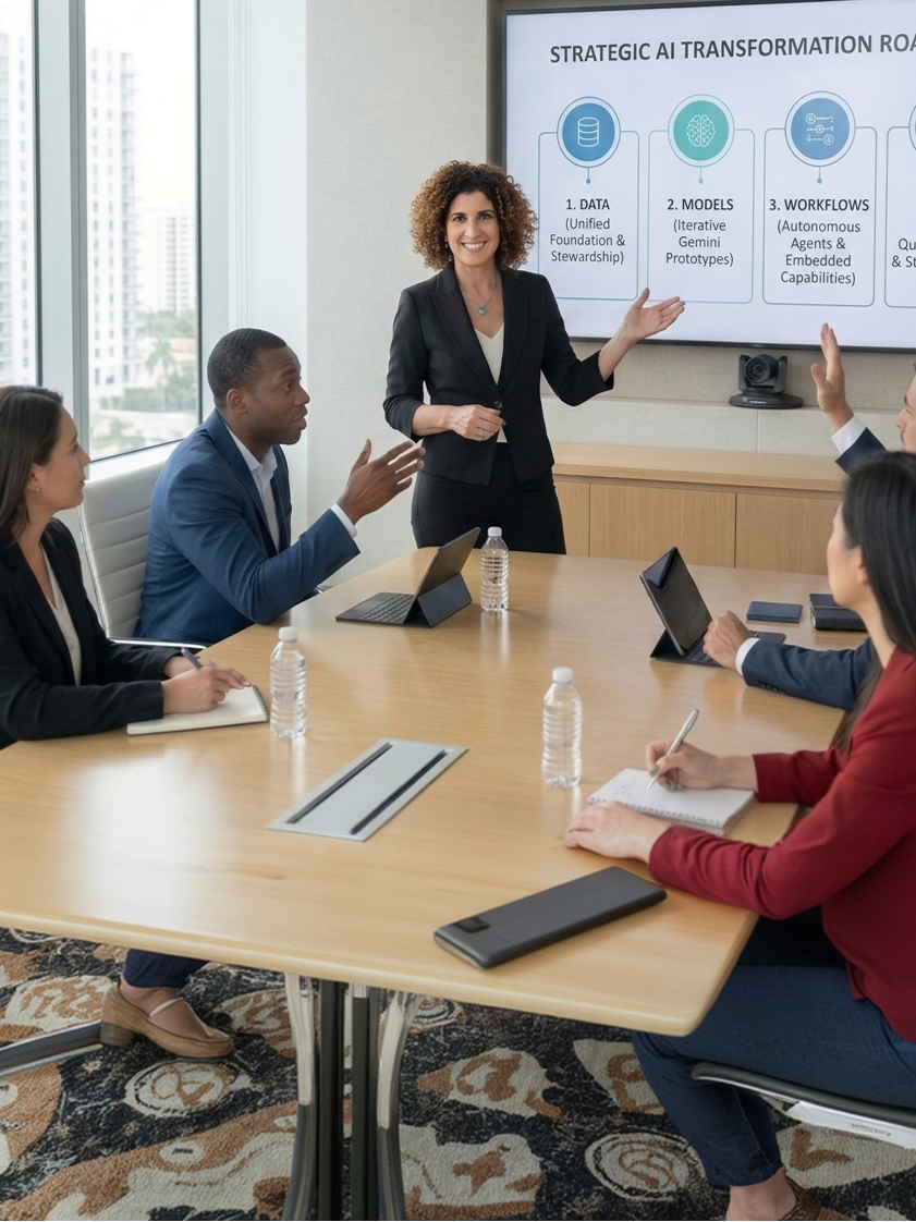 Dr. Paula Hidalgo presenting to executives