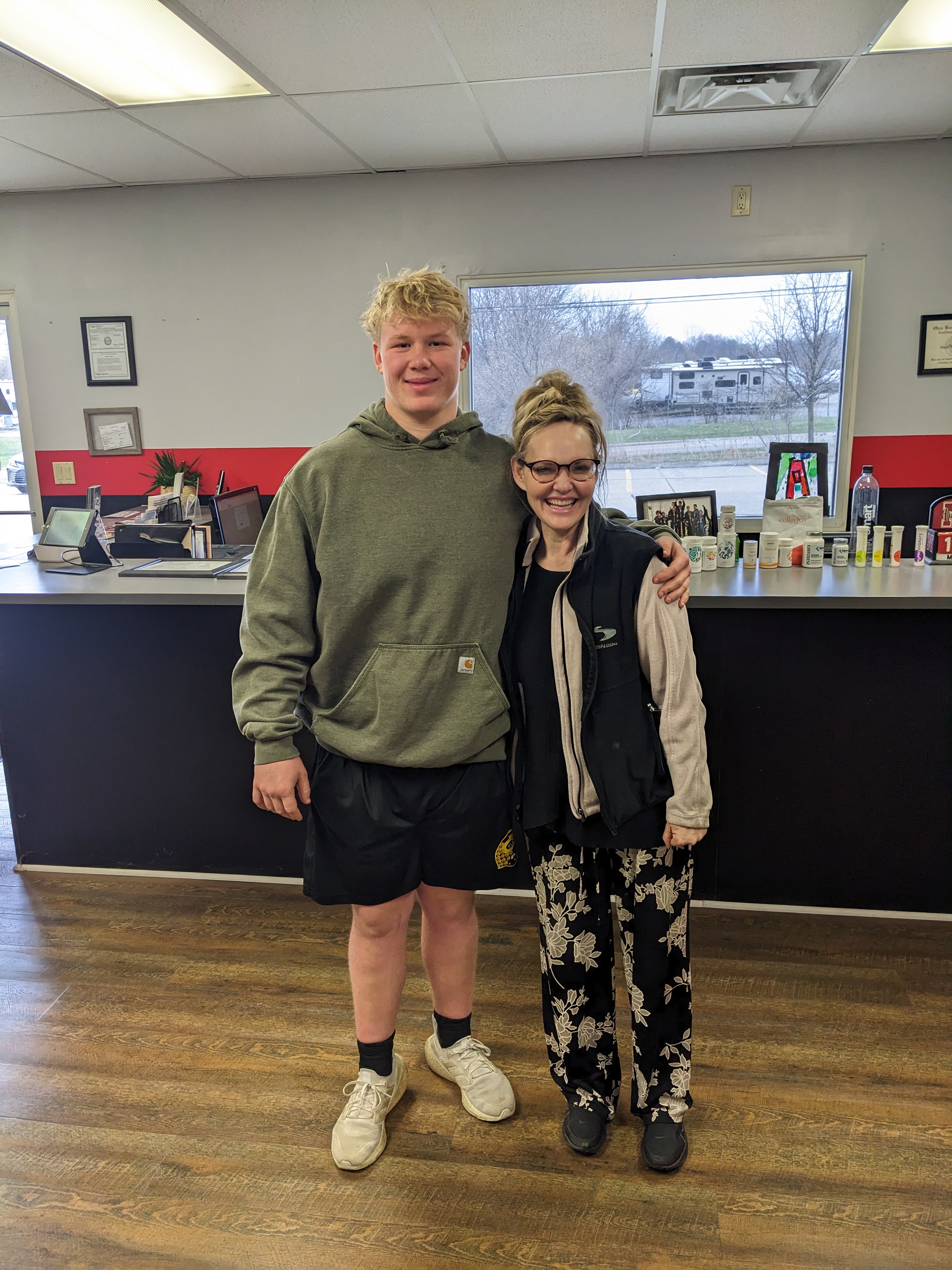 Dawn with athlete Jackson Mires