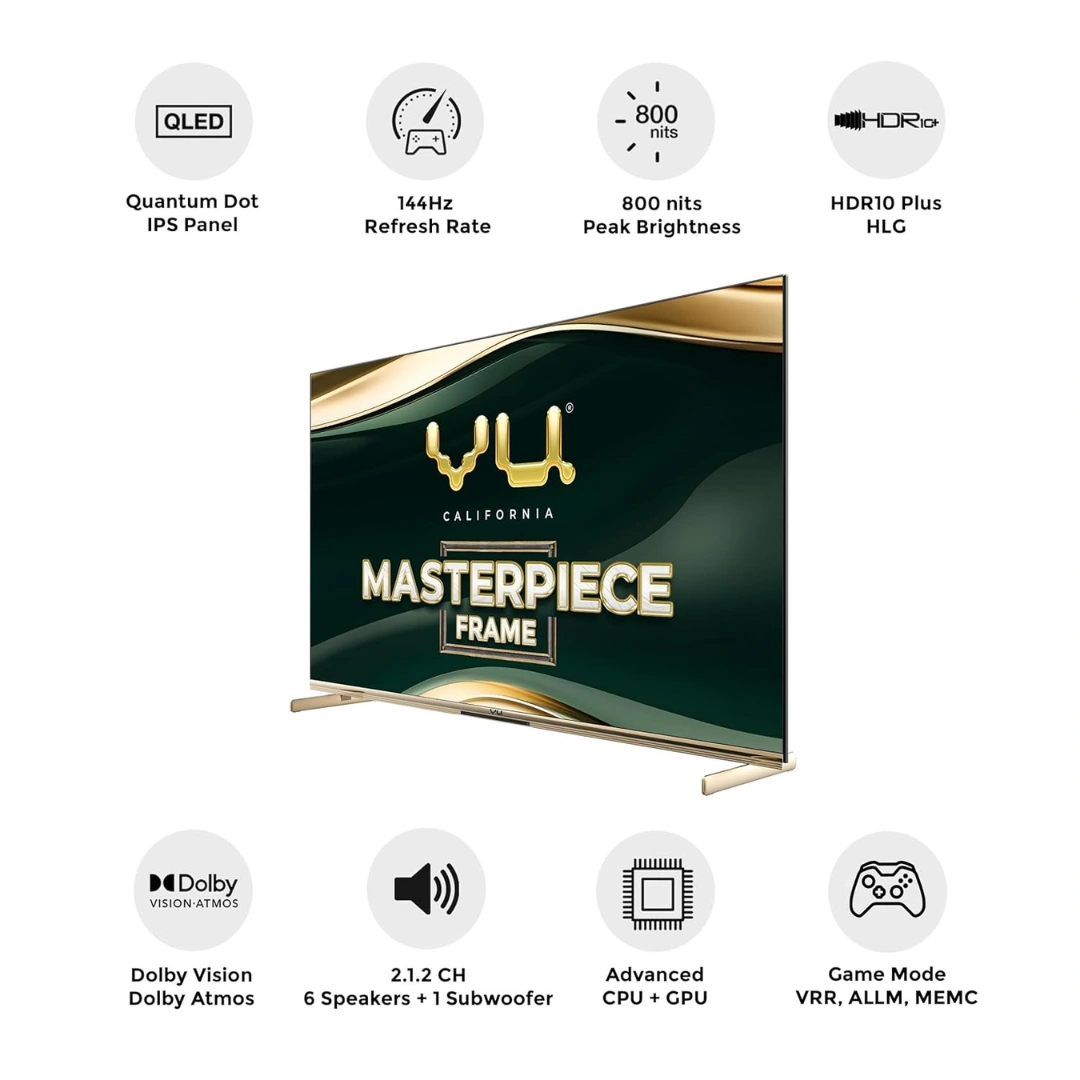 Vu Masterpiece Frame Series Ultra HD 4K Smart QLED TV