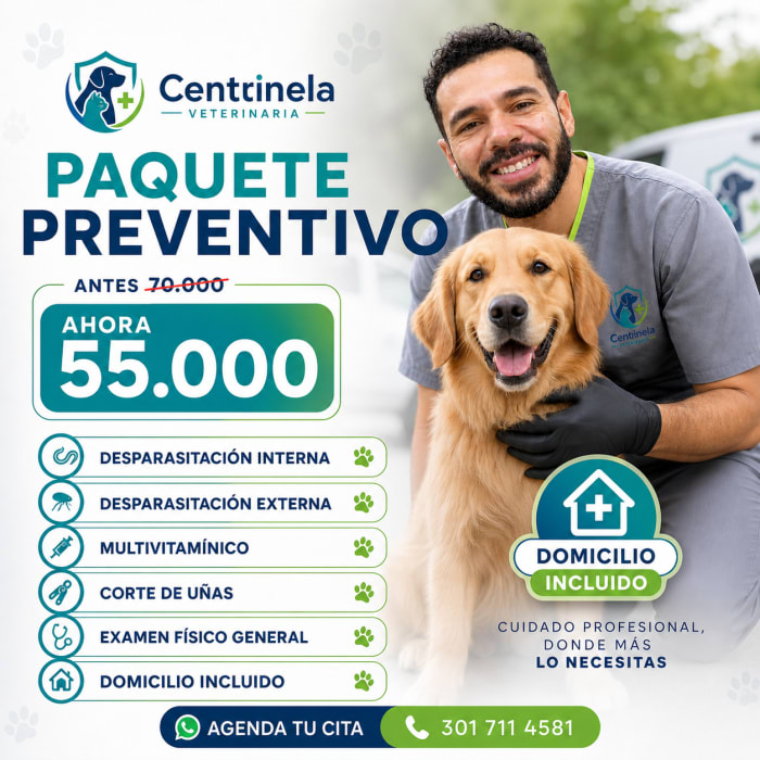 Paquete Preventivo Centinela Veterinaria
