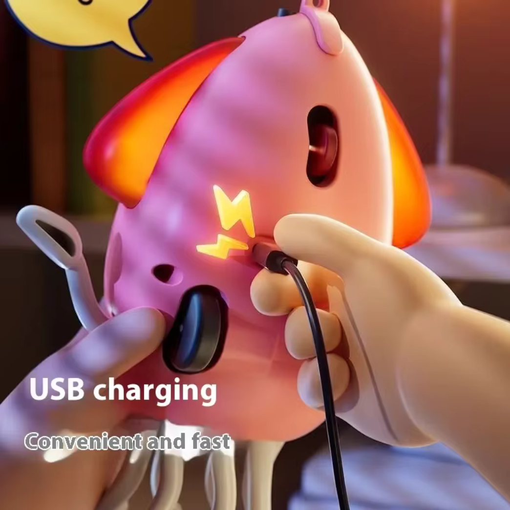 Two colorful dancing octopus toys