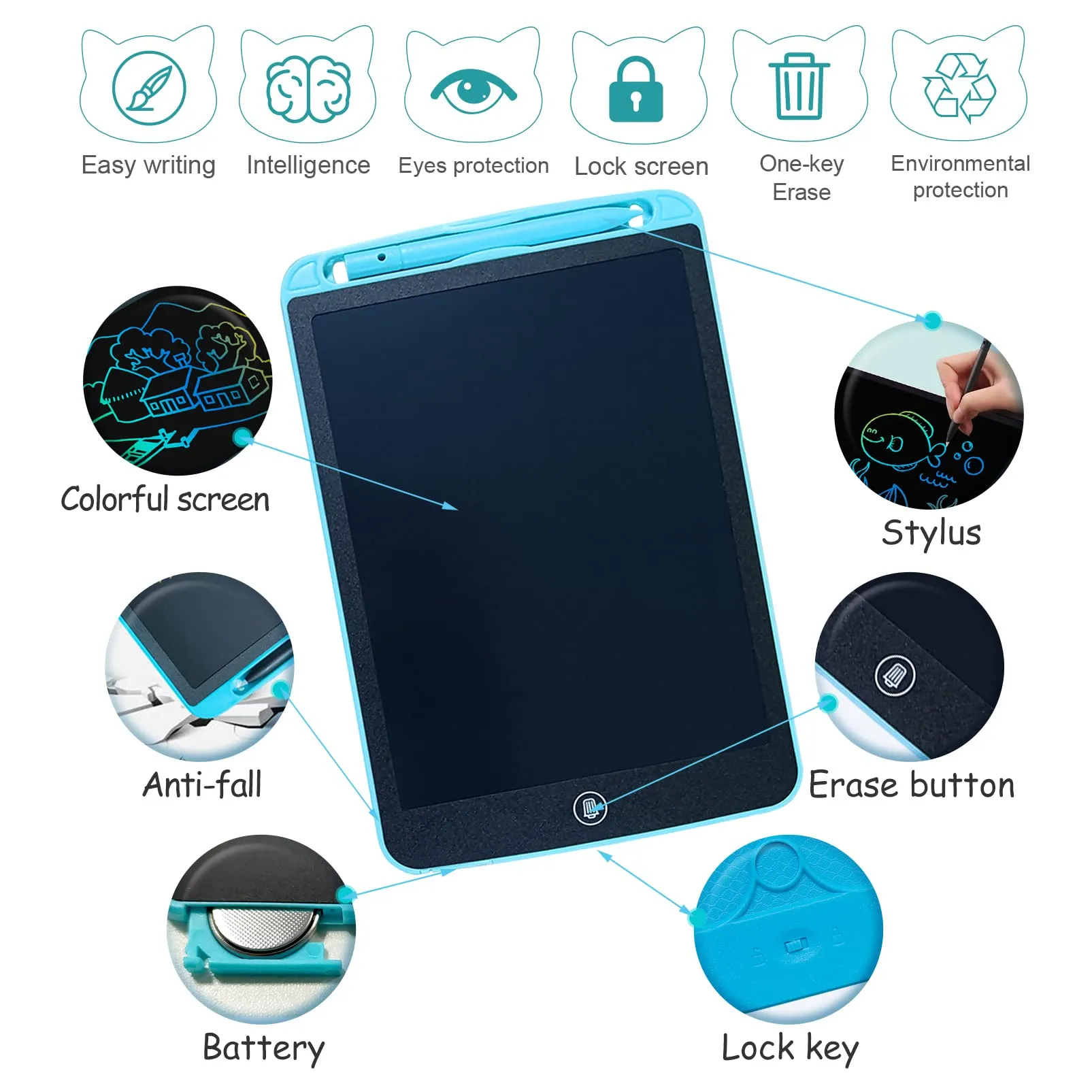 LCD Writing Tablet for Kids 8.5" & 12" - Digital Drawing Pad Price in BD - Kids Toys Bangladesh - Image 3