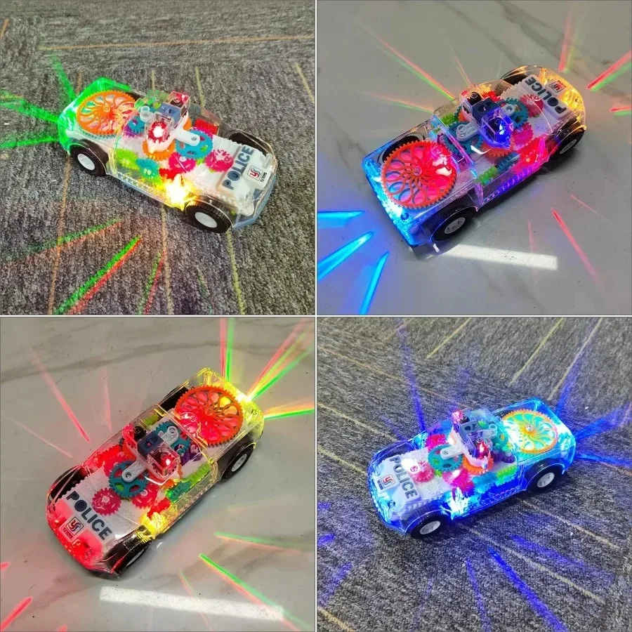 Rechargeable Transparent Gear Police Car Toy with USB Charging - Music & LED Lights - Kids Toys Bangladesh - Image 5
