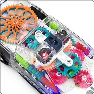 Rechargeable Transparent Gear Police Car Toy with USB Charging - Music & LED Lights - Kids Toys Bangladesh - Image 4