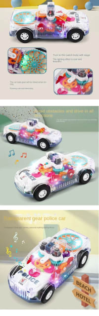 Transparent Gear Police Car Toy for Kids - Bump & Go Electric Car Price in BD - Kids Toys Bangladesh thumbnail 5
