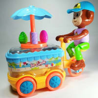 Musical Ice Cream Cart Toy with Monkey for Kids - Pretend Play Set Price in BD - Kids Toys Bangladesh thumbnail 3