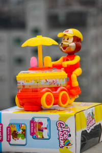 Musical Ice Cream Cart Toy with Monkey for Kids - Pretend Play Set Price in BD - Kids Toys Bangladesh thumbnail 1