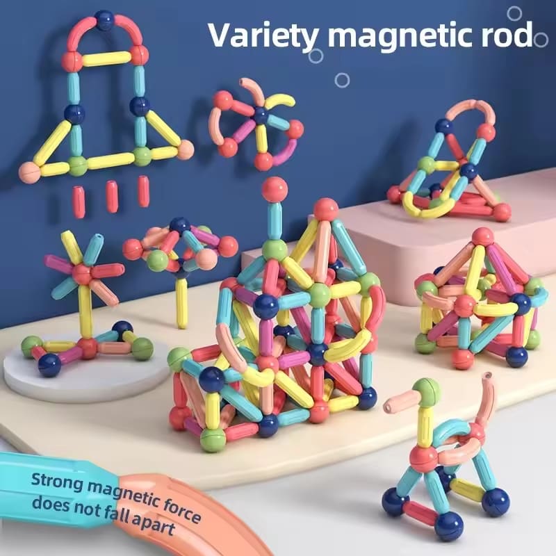 42 Pcs Magnetic Building Blocks & Sticks Set - Montessori STEM Toy Price in BD - Kids Toys Bangladesh - Image 3