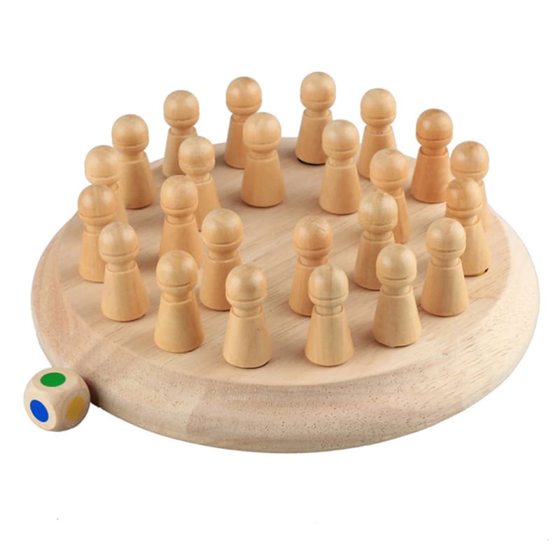 Wooden Memory Chess Game - Image 1