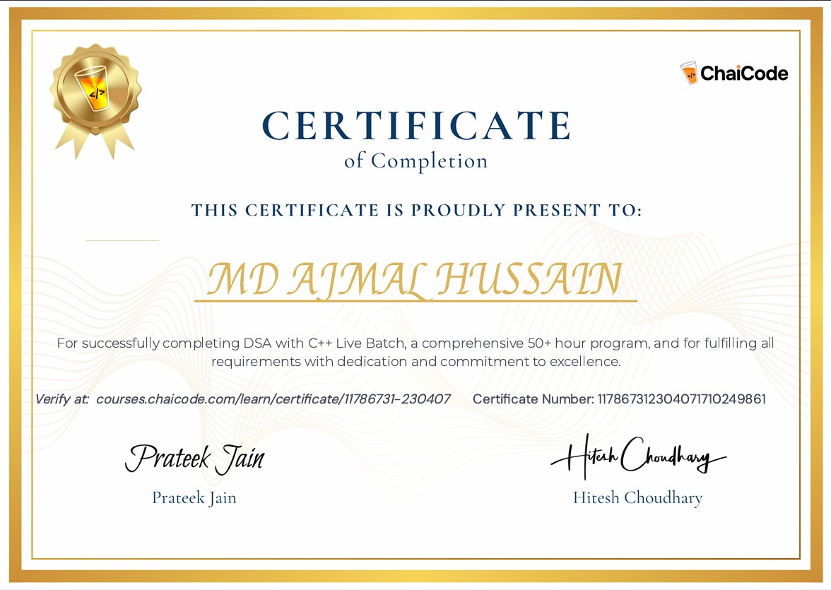 DSA wit C++ Certificate