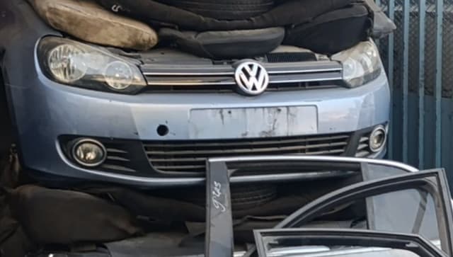 Light blue Volkswagen Golf front cut — bumper, grille, headlights and fog lamps, Sharjah market