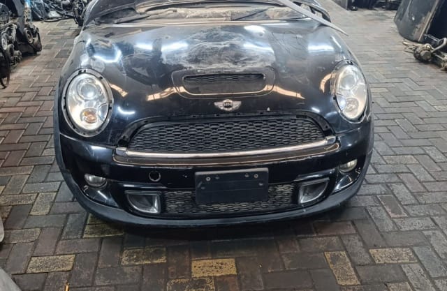 Black MINI Cooper S front halfcut — hood, headlights, grille and bumper, Sharjah market