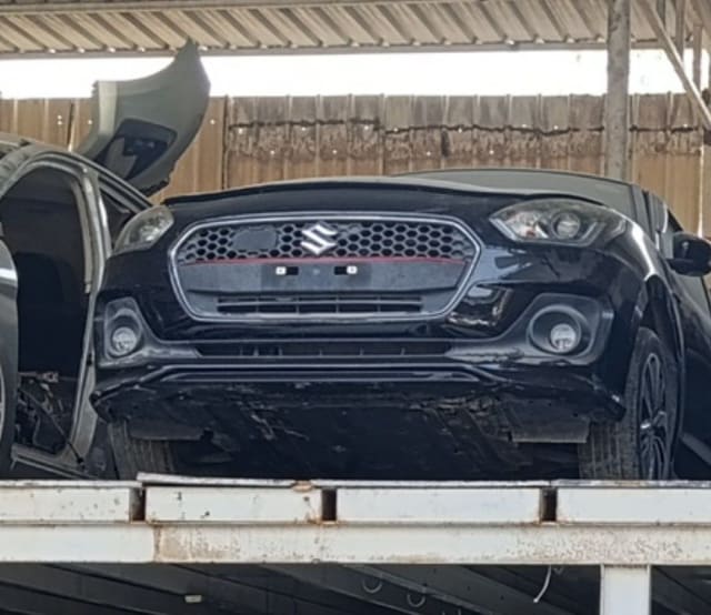 Black Suzuki Swift front halfcut — bumper, grille, headlights and fog lamps, Sharjah market