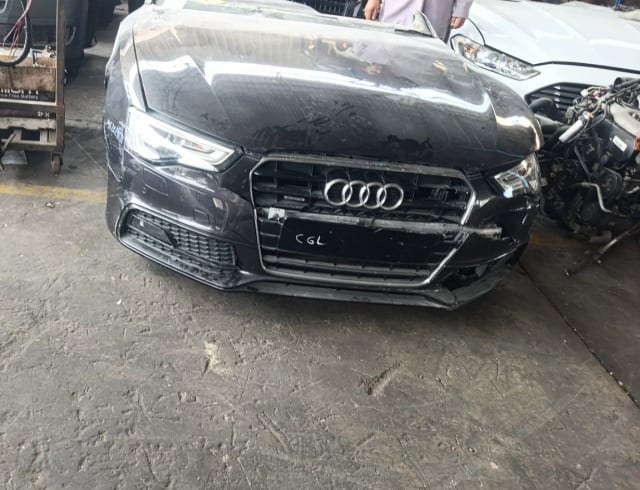 Dark grey Audi A5 front halfcut — hood, grille, headlights and bumper, Sharjah market