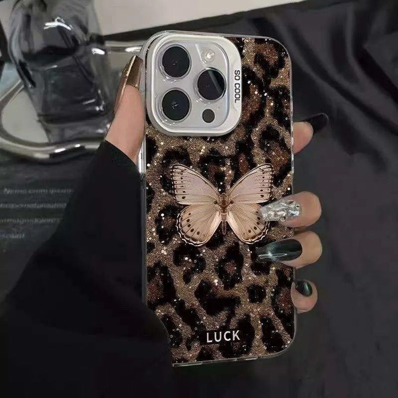 Leopard Butterfly Glitter Case image 3