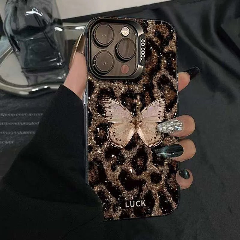 Leopard Butterfly Glitter Case image 4