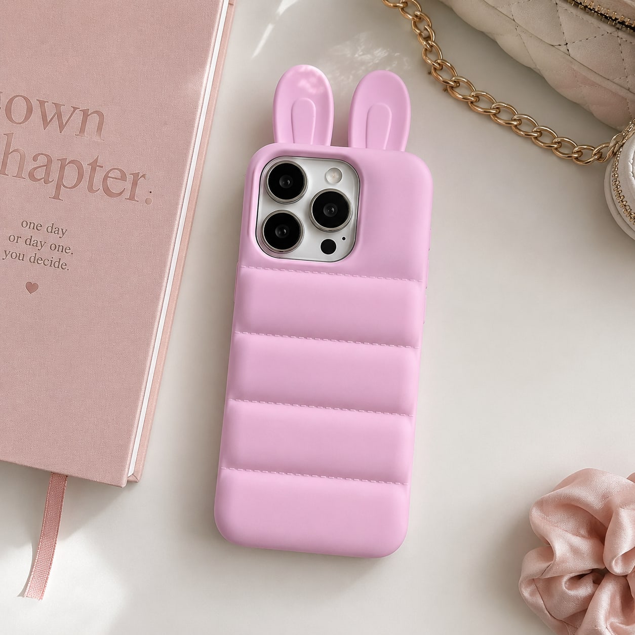 Cute Bunny Puffer Case for iPhone 16 Pro Max