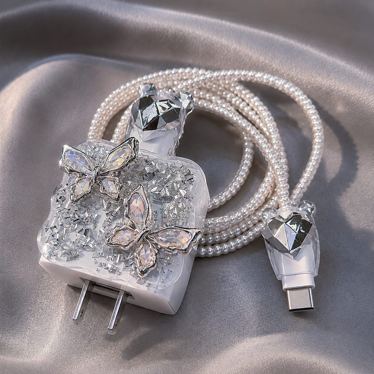 Diamond Butterfly Charger Cover For iPhone