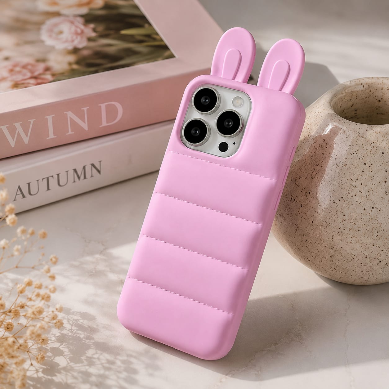 Cute Bunny Puffer Case for iPhone 15 Pro Max