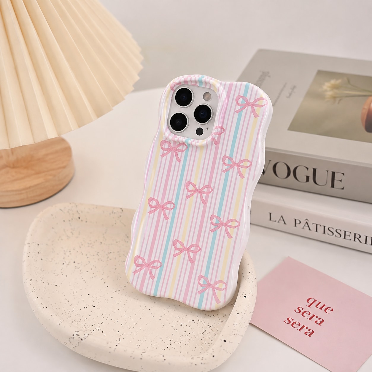 Pastel Ribbon Stripe Case for iPhone 15 Pro