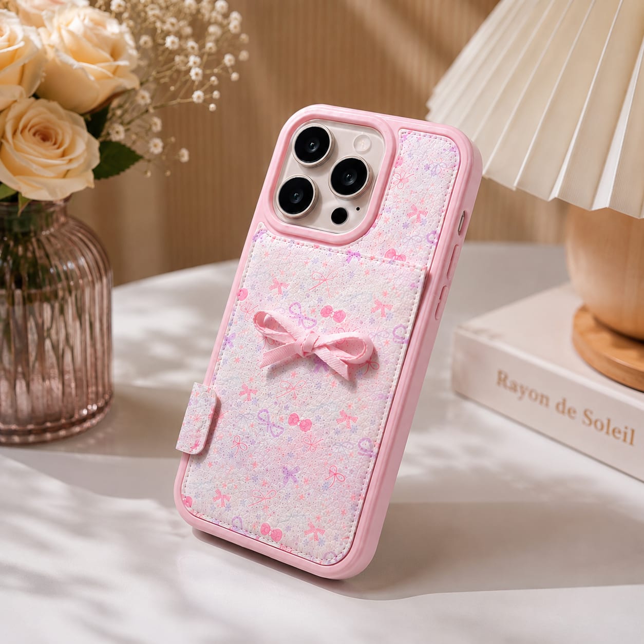 Dreamy Bow Wallet Case for iPhone 16 Pro