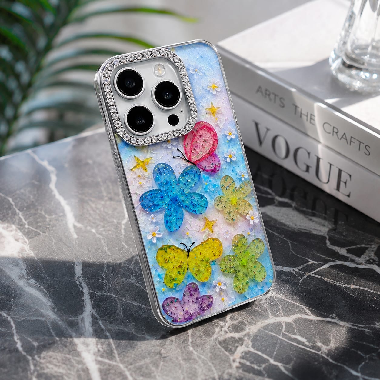 Diamonds Flower Case for iPhone 16 Pro