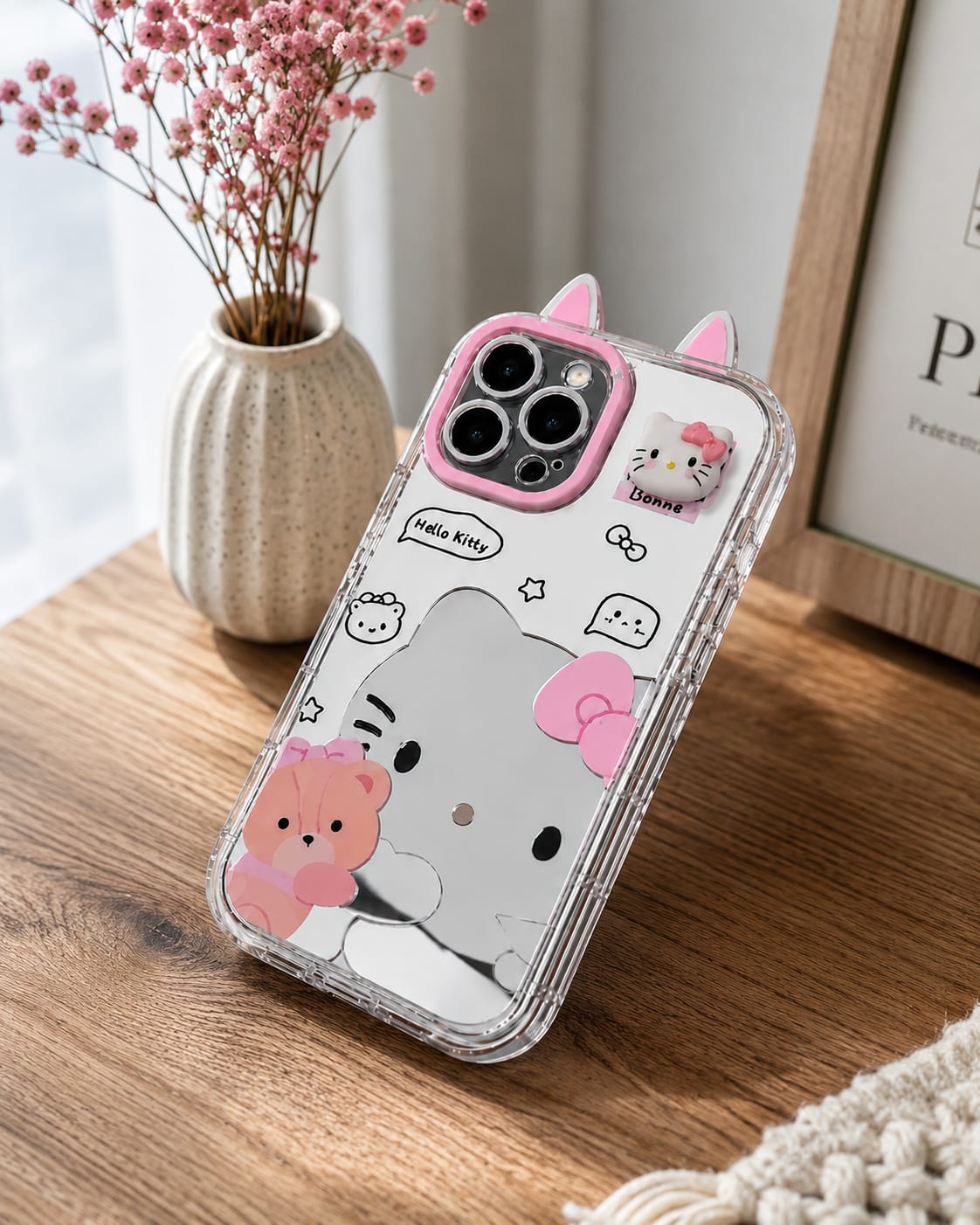 Cute Kitty Bear Case for iPhone 16 Pro
