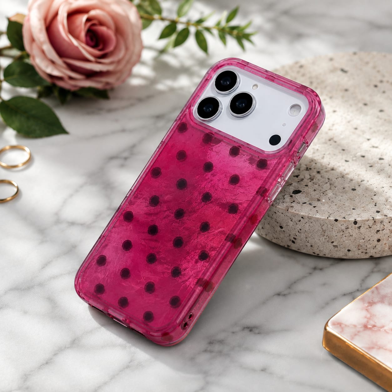 Pink Tie-Dye Polka Dot Case for iPhone 17 pro max