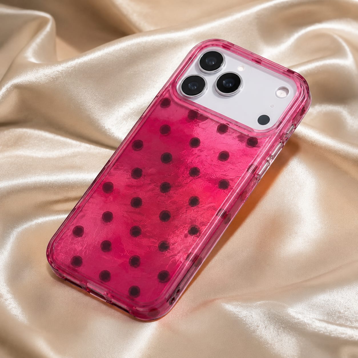 Pink Tie-Dye Polka Dot Case for iPhone 17 Pro