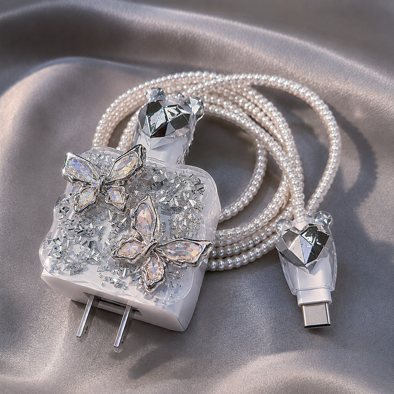Diamond Butterfly Charger Cover