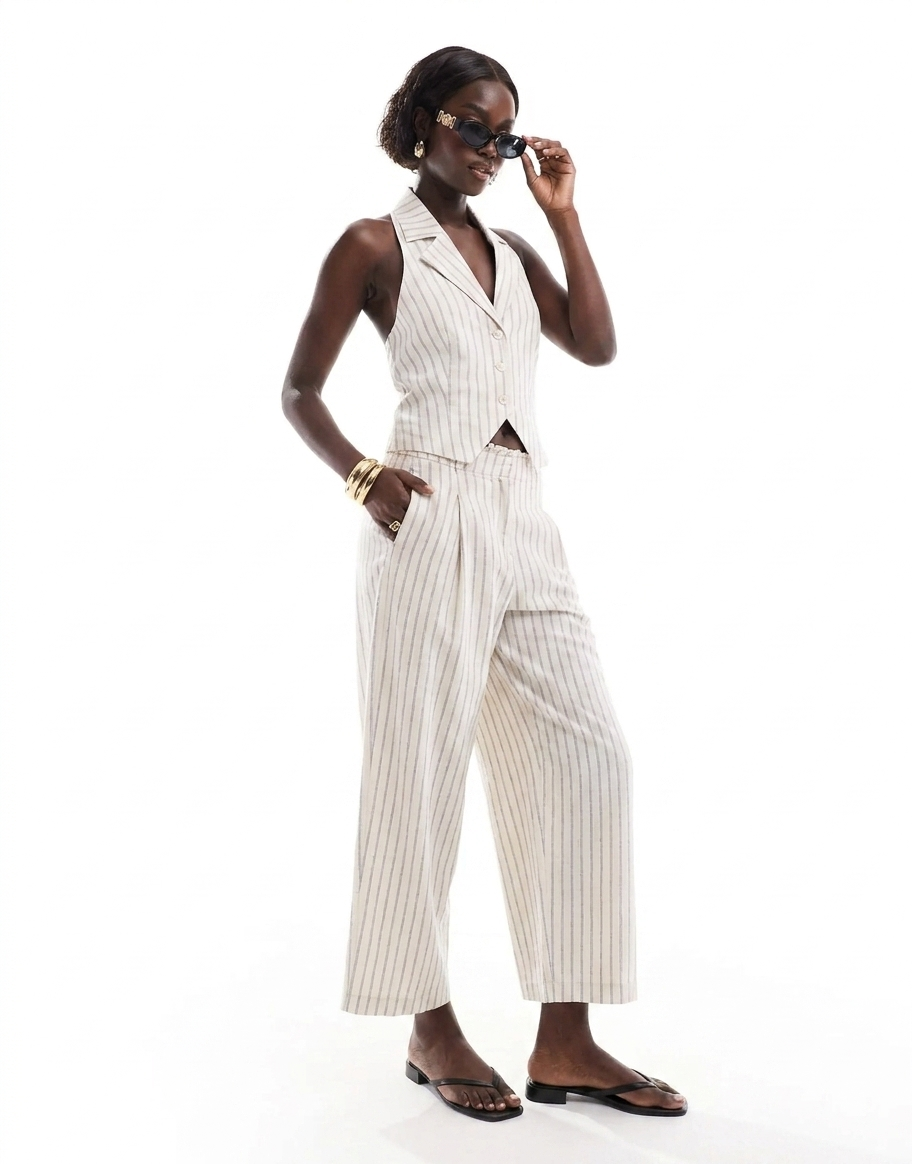 Pantalon Barrel en Lin