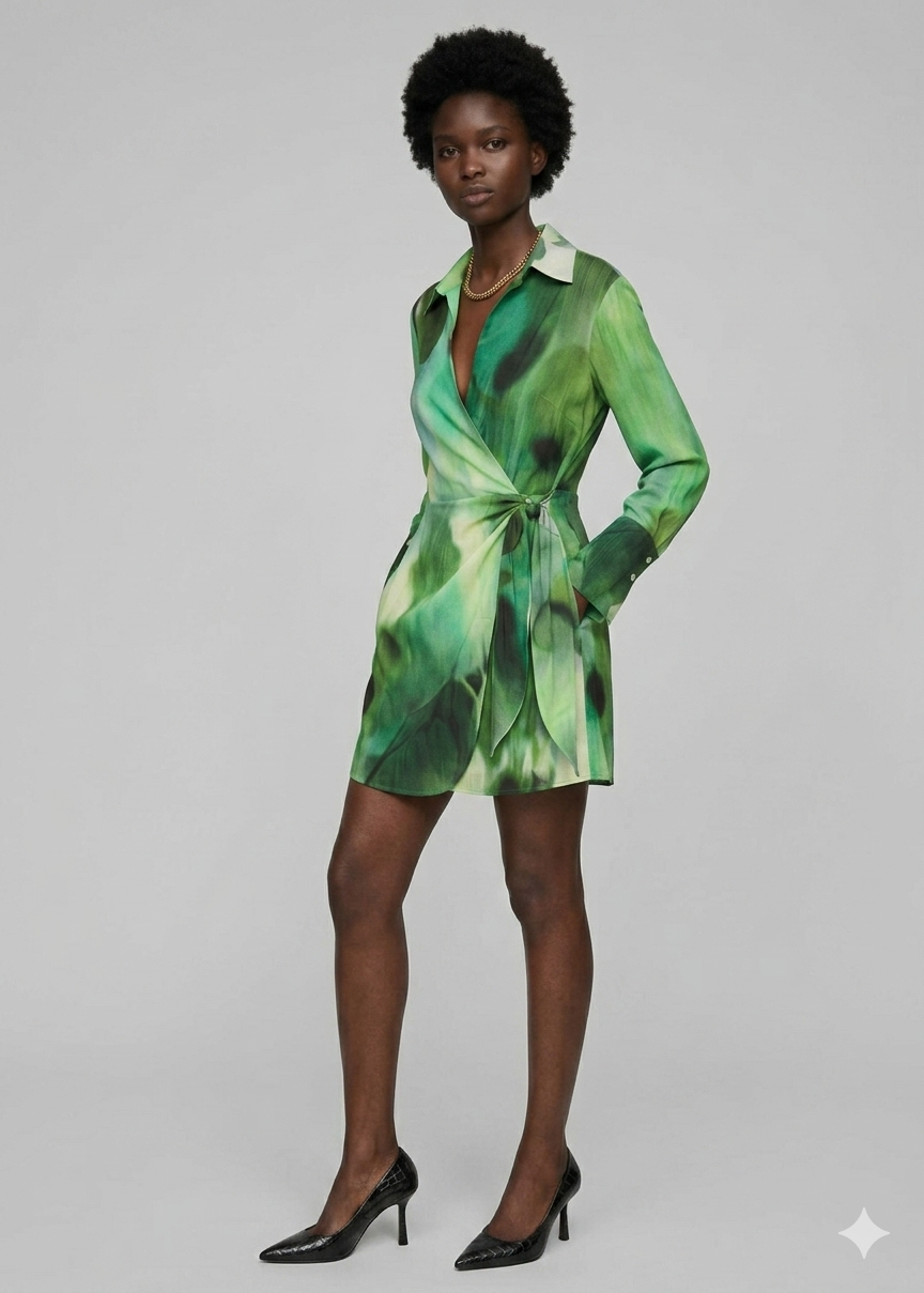 Robe Imprimée à Nœud - 1