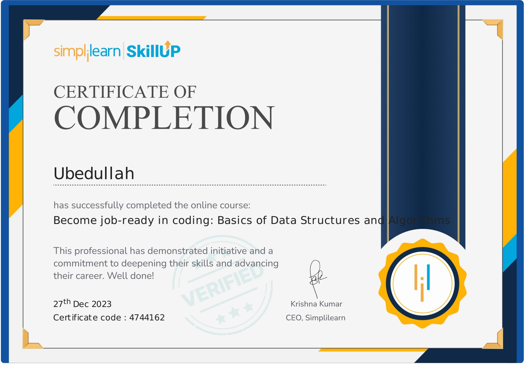 Simplilearn basics of data structures and algorithms