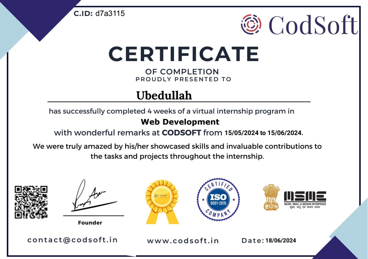 Codsoft web development