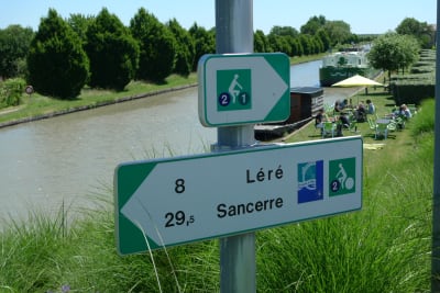 Cycling route along the Loir