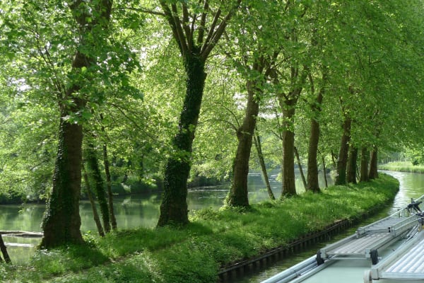 Loing, rivier en kanaal naast elkaar Loing, rivier en kanaal naast elkaar